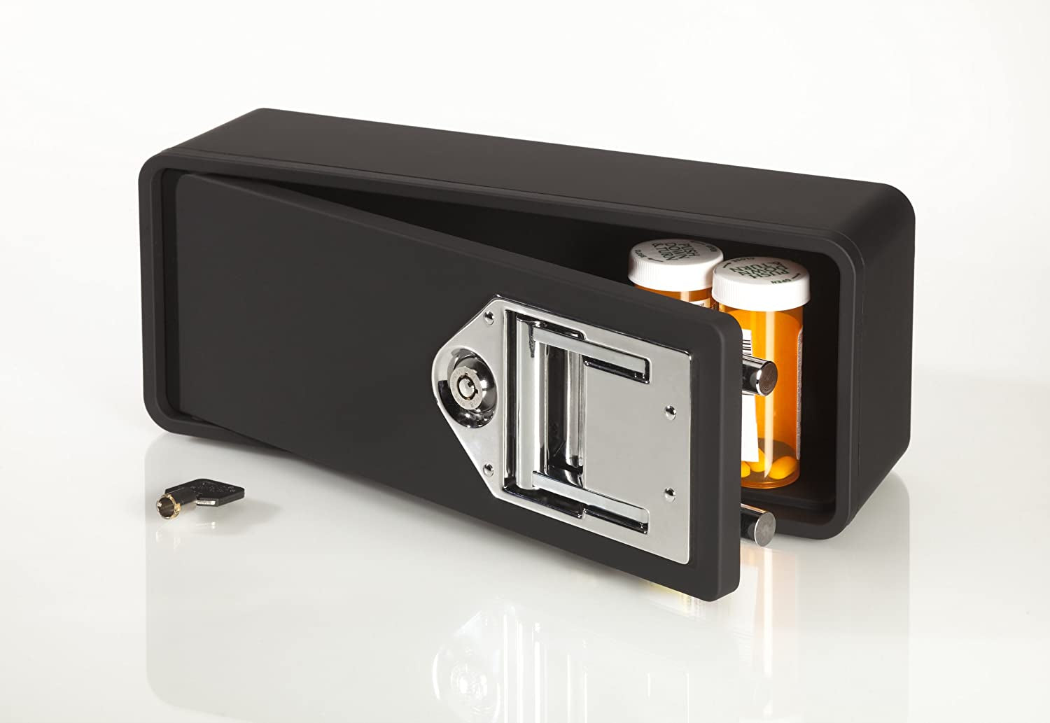 -Lock Box to Secure Prescription Medication-Fits inside Medicine Cabinets/Vanity Drawer, White